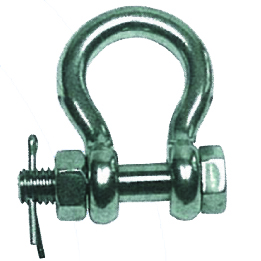 BOW SHACKLE WITH FASTENING BOLT, FORGED